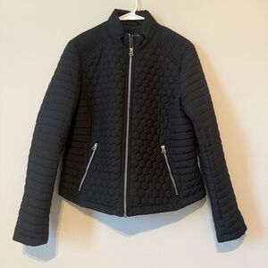 Marc New York Black Honeycomb Eclectic Grandpa Quilted Lightweight Jacket